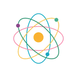 Colorful atom illustration